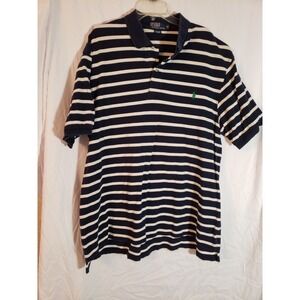 Mens Polo Ralph Lauren Blue And White Striped Polo Size 2XB